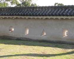 The castle made with advanced defensive systems of ancient Japan including three moats, loopholes for launching bolts, arrows, etc.